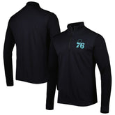 NBA - Philadelphia 76ers Levelwear Nano Engineered Knit Fabric Quarter-Zip Jacket - Black