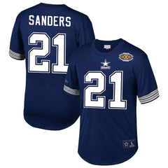 Deion Sanders Dallas Cowboys Retired Player Name & Number Mesh Top Navy - Mitchell & Ness
