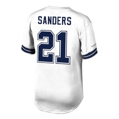 Deion Sanders Dallas Cowboys Retired Player Name & Number Mesh Top White - Mitchell & Ness