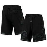 NBA - Brooklyn Nets Pro Standard Triple Black Gloss Logo Shorts