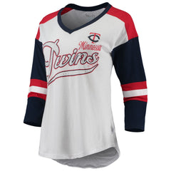 Minnesota Twins Touch Women's Base Runner 3/4-Sleeve V-Neck T-Shirt discount