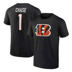 Ja'Marr Chase Cincinnati Bengals Player Icon Name & Number T-Shirt Black - Fanatics