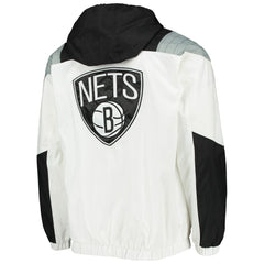 NBA - Brooklyn Nets Starter Striker Crinkle Half-Zip Hoodie Jacket - White