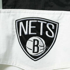 NBA - Brooklyn Nets Starter Striker Crinkle Half-Zip Hoodie Jacket - White