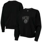 NBA - Brooklyn Nets DKNY Sport Women's Carrie Rhinestone Pullover Sweatshirt - Black