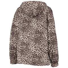 NBA - Brooklyn Nets DKNY Sport Women's Gabriella Windbreaker Half-Zip Hoodie - Leopard