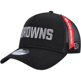 Cleveland Browns New Era x Alpha Industries A-Frame 9FORTY Trucker Snapback Hat Black - NFL