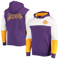 Mitchell & Ness - Los Angeles Lakers Hardwood Classics Fusion 2.0 Colorblock Pullover Hoodie - Purple