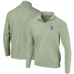 Seattle Mariners Peached Marled Yarn Quarter-Zip Pullover Jacket Clearance