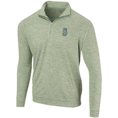 Seattle Mariners Peached Marled Yarn Quarter-Zip Pullover Jacket Clearance