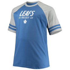 Toronto Maple Leafs - Big & Tall Raglan T-Shirt Heathered Blue