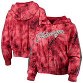 Mitchell & Ness - Chicago Bulls Women's Galaxy Sublimated Windbreaker Pullover Full-Zip Hoodie - Red