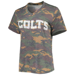 Jonathan Taylor Indianapolis Colts Majestic Threads Women's Name & Number V-Neck Tri-Blend T-Shirt Camo - NFL