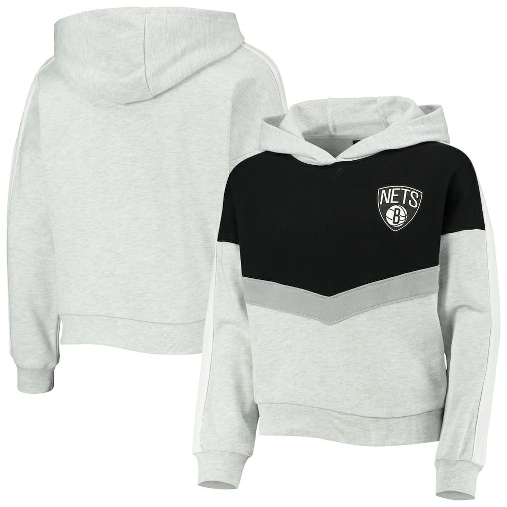 NBA - Brooklyn Nets Girls Youth All Yours Pullover Hoodie - Heathered Gray