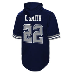 Emmitt Smith Dallas Cowboys Retired Player Mesh Name & Number Hoodie T-Shirt Navy - Mitchell & Ness