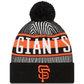San Francisco Giants New Era Striped Cuffed Knit Hat with Pom for sale