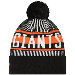 San Francisco Giants New Era Striped Cuffed Knit Hat with Pom for sale
