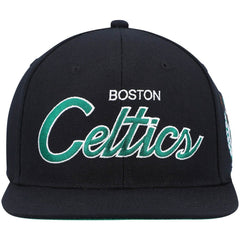 Mitchell & Ness - Boston Celtics Hardwood Classics Script 2.0 Snapback Hat - Black