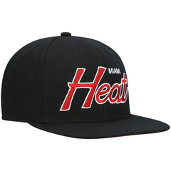 Mitchell & Ness - Miami Heat Hardwood Classics Script 2.0 Snapback Hat - Black