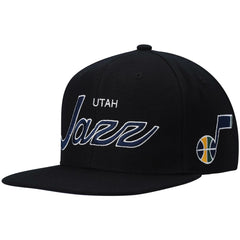 Mitchell & Ness - Utah Jazz Hardwood Classics Script 2.0 Snapback Hat - Black