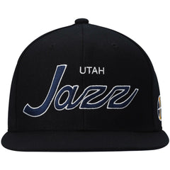 Mitchell & Ness - Utah Jazz Hardwood Classics Script 2.0 Snapback Hat - Black