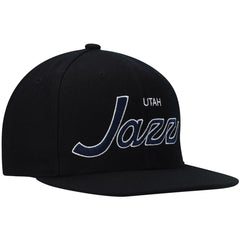 Mitchell & Ness - Utah Jazz Hardwood Classics Script 2.0 Snapback Hat - Black