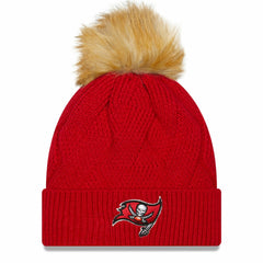 Tampa Bay Buccaneers New Era Women's Snowy Cuffed Knit Hat with Pom Red - NFL
