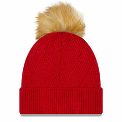 Tampa Bay Buccaneers New Era Women's Snowy Cuffed Knit Hat with Pom Red - NFL
