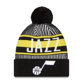 New Era - Utah Jazz Striped Cuffed Pom Knit Hat - Navy