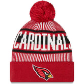Arizona Cardinals New Era Striped Cuffed Knit Hat with Pom Cardinal - NFL