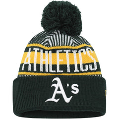 Athletics New Era Youth Striped Cuffed Knit Hat with Pom Lifestyle