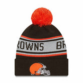 Cleveland Browns New Era Preschool Repeat Cuffed Knit Hat with Pom Brown - NFL