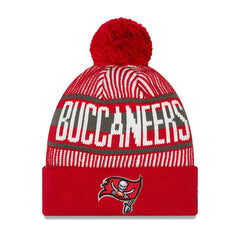 Tampa Bay Buccaneers New Era Youth Striped Cuffed Knit Hat with Pom Red - NFL