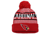 Arizona Cardinals New Era Youth Striped Cuffed Knit Hat with Pom Cardinal - NFL
