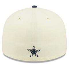Dallas Cowboys New Era 2022 Sideline Low Profile 59FIFTY Fitted Hat Cream/Navy - NFL