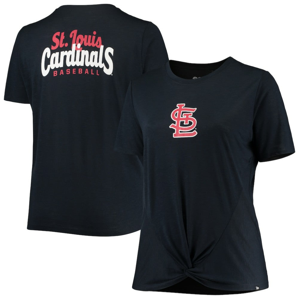 St. Louis Cardinals New Era Women's Plus Size 2-Hit Front Knot T-Shirt On Sale