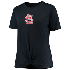 St. Louis Cardinals New Era Women's Plus Size 2-Hit Front Knot T-Shirt On Sale