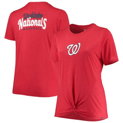Washington Nationals New Era Women's Plus Size 2-Hit Front Knot T-Shirt On Sale