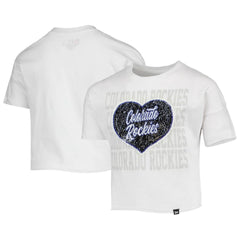 Colorado Rockies New Era Girls Youth Flip Sequin Heart Crop Top discount