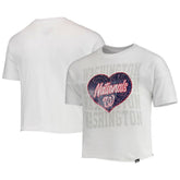 Washington Nationals New Era Girls Youth Flip Sequin Heart Crop Top for sale