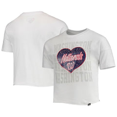 Washington Nationals New Era Girls Youth Flip Sequin Heart Crop Top for sale