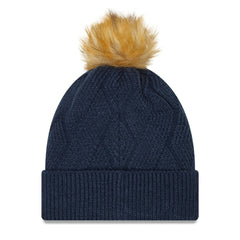 Dallas Cowboys New Era Women's Snowy Cuffed Knit Hat with Pom Navy - NFL