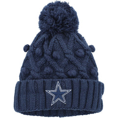 Dallas Cowboys New Era Girls Youth Toasty Cuffed Knit Hat with Pom Navy - NFL