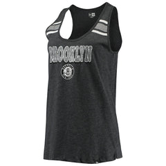 New Era - Brooklyn Nets Women's Scoop-Neck Racerback Tank Top - Heathered Black