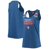 New Era - Philadelphia 76ers Women's Scoop-Neck Racerback Tank Top - Heathered Royal