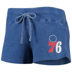 NBA - Philadelphia 76ers Concepts Sport Women's Resurgence Slub Burnout Raglan Top & Shorts Sleep Set - Royal/White