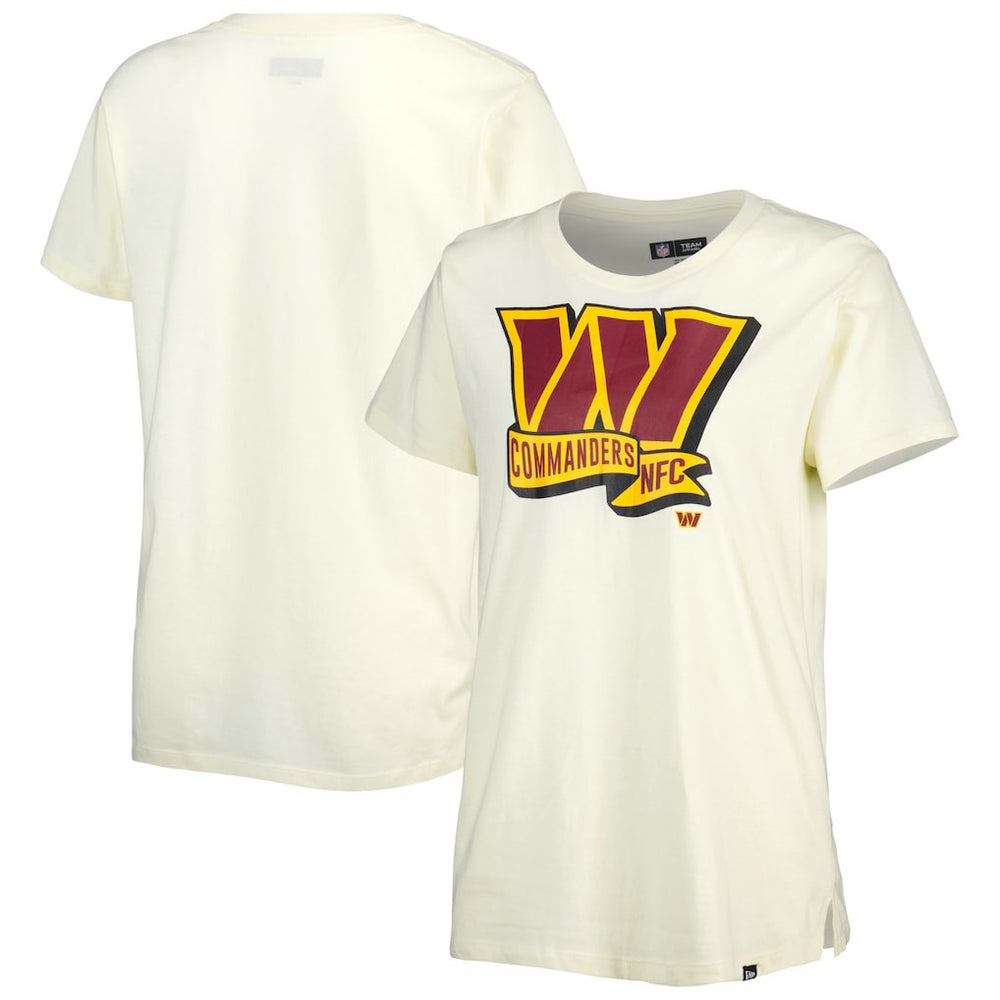 Washington Commanders New Era Women's Chrome Sideline T-Shirt Cream - NFL