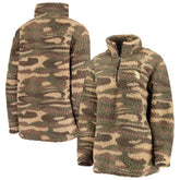 Seattle Kraken G-III Sports by Carl Banks Women's Sherpa Quarter-Zip Jacket Camo