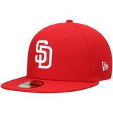 San Diego Padres New Era White Logo 59FIFTY Fitted Hat Lifestyle