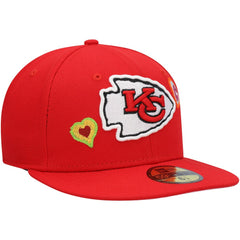 Kansas City Chiefs New Era Chain Stitch Heart 59FIFTY Fitted Hat Red - NFL